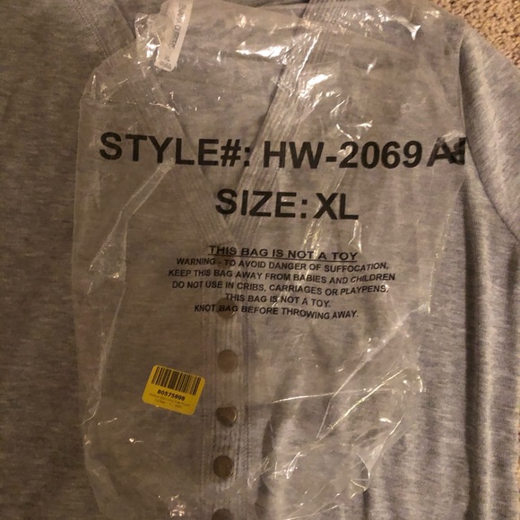 Heather Gray long snap pocket cardigan - Picture 3 of 4